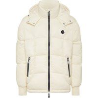 Gesteppte Nylon-Pufferjacke mit Kapuze