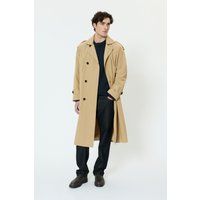 Doppelreihiger Klassischer Langer Trenchcoat