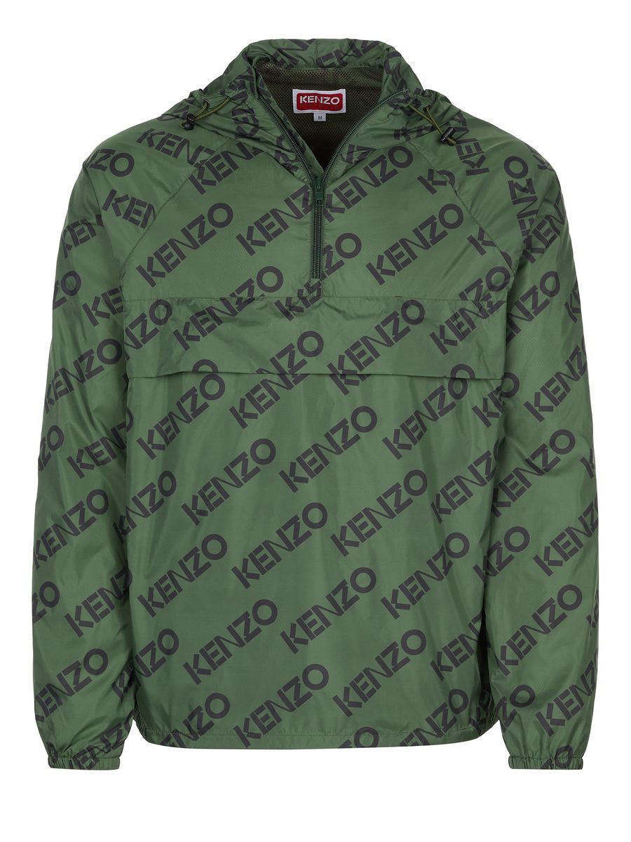 Windbreaker-Anorak mit Allover-Logo-Print