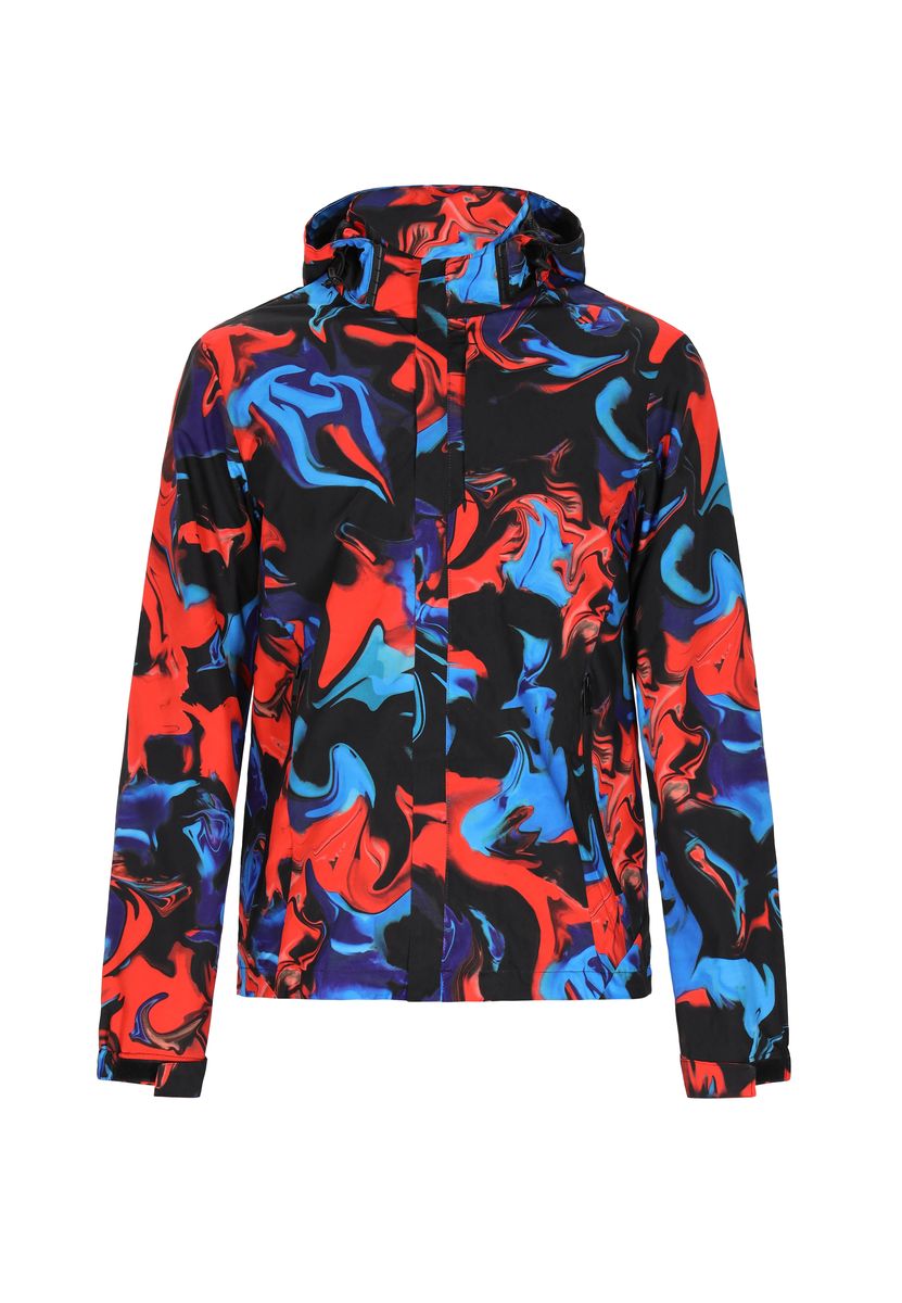 Windbreaker mit abstraktem Marmorprint Kapuze
