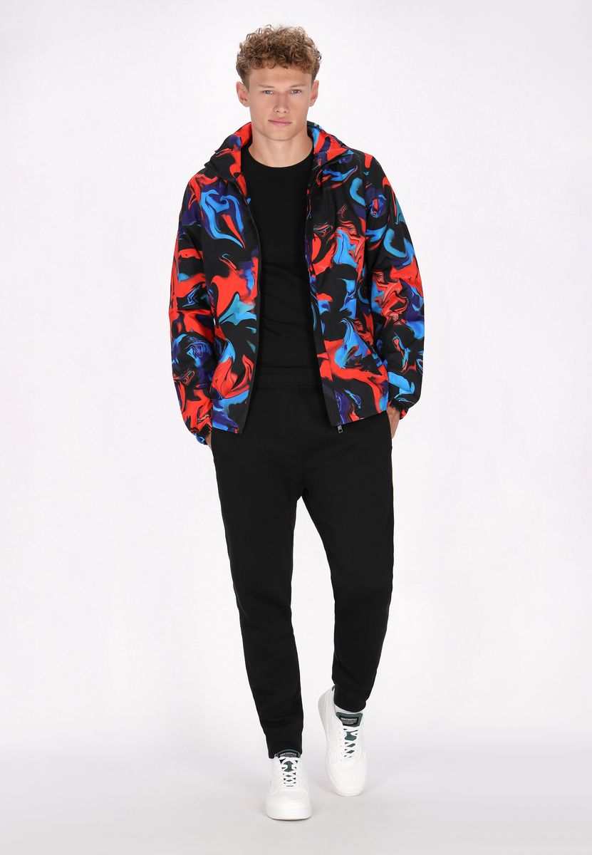 Windbreaker mit abstraktem Marmorprint Kapuze