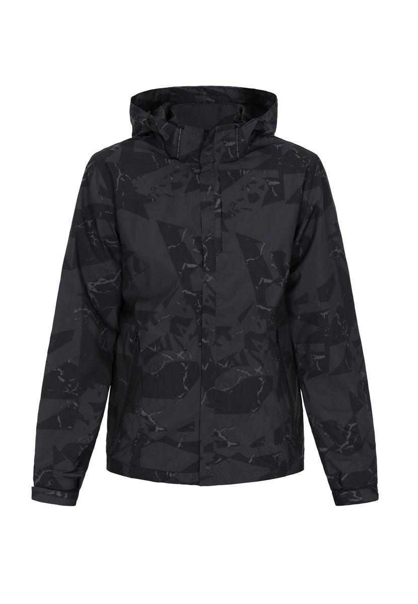Gemusterte Windjacke mit Kapuze