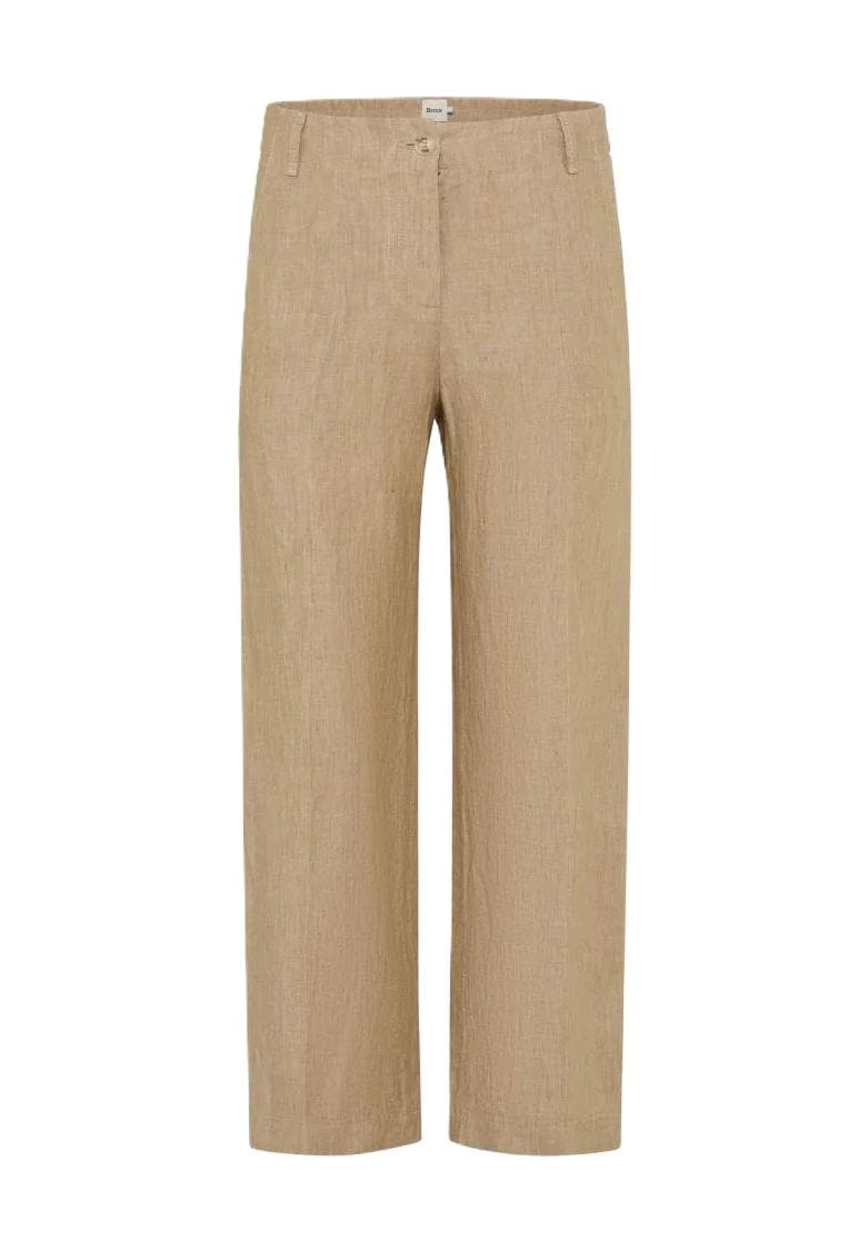 Damen Leinen Weitbein Cropped Hose