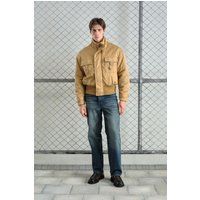 Gabardine Bomberjacke mit Utility-Taschen