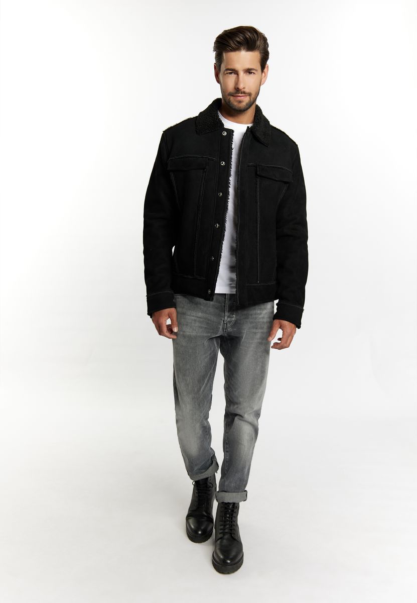 Western-Wildleder-Trucker mit Shearling