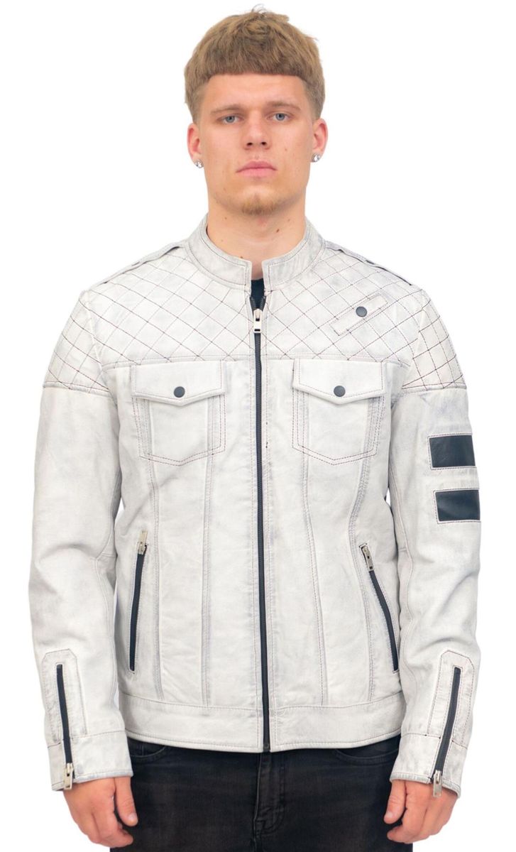 Vintage Gesteppte Biker-Rennjacke