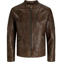 Bikerjacke im Distressed-Look mit Steppungen
