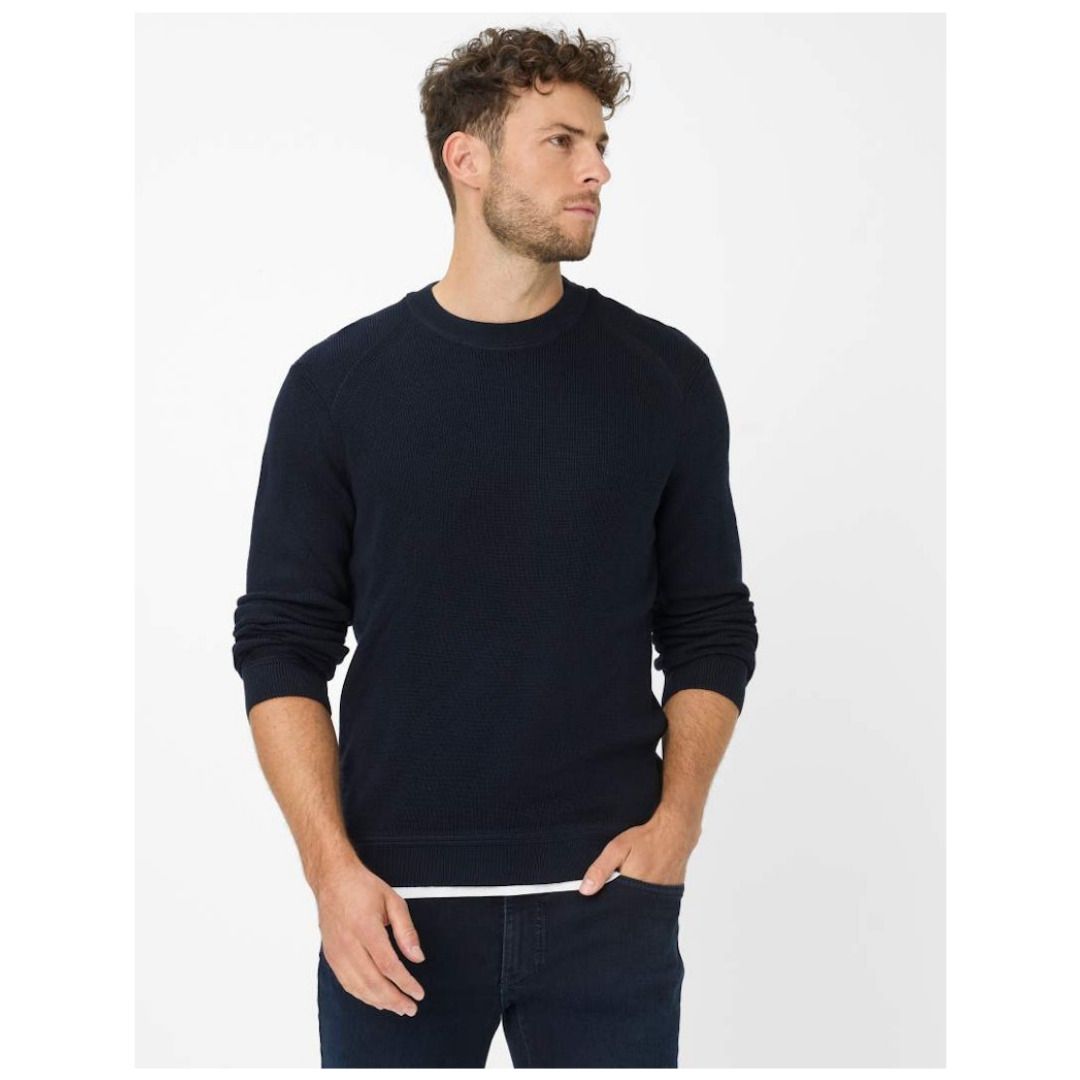Strukturierter Raglan-Feinstrick-Pullover