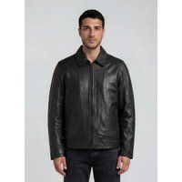 Minimalistische Glattlederjacke