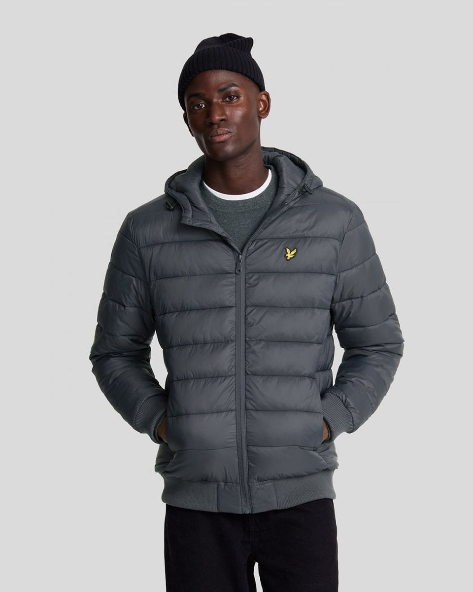 Wattierte Ripstop-Kapuzenjacke