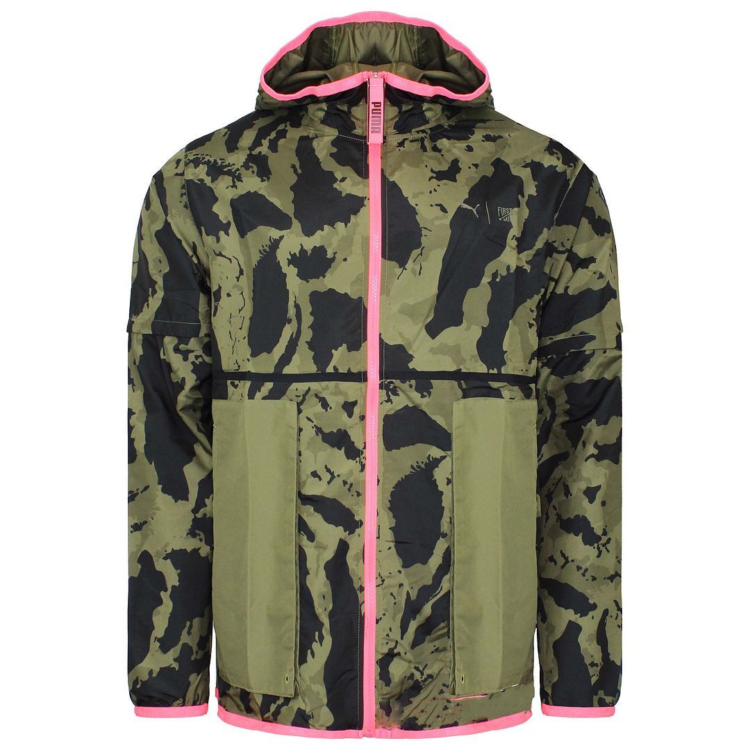Windbreaker mit Kapuze und Camouflage