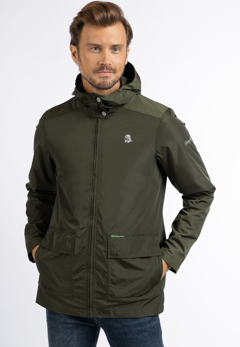 Funktionelle Kapuzen-Utility-Regenjacke