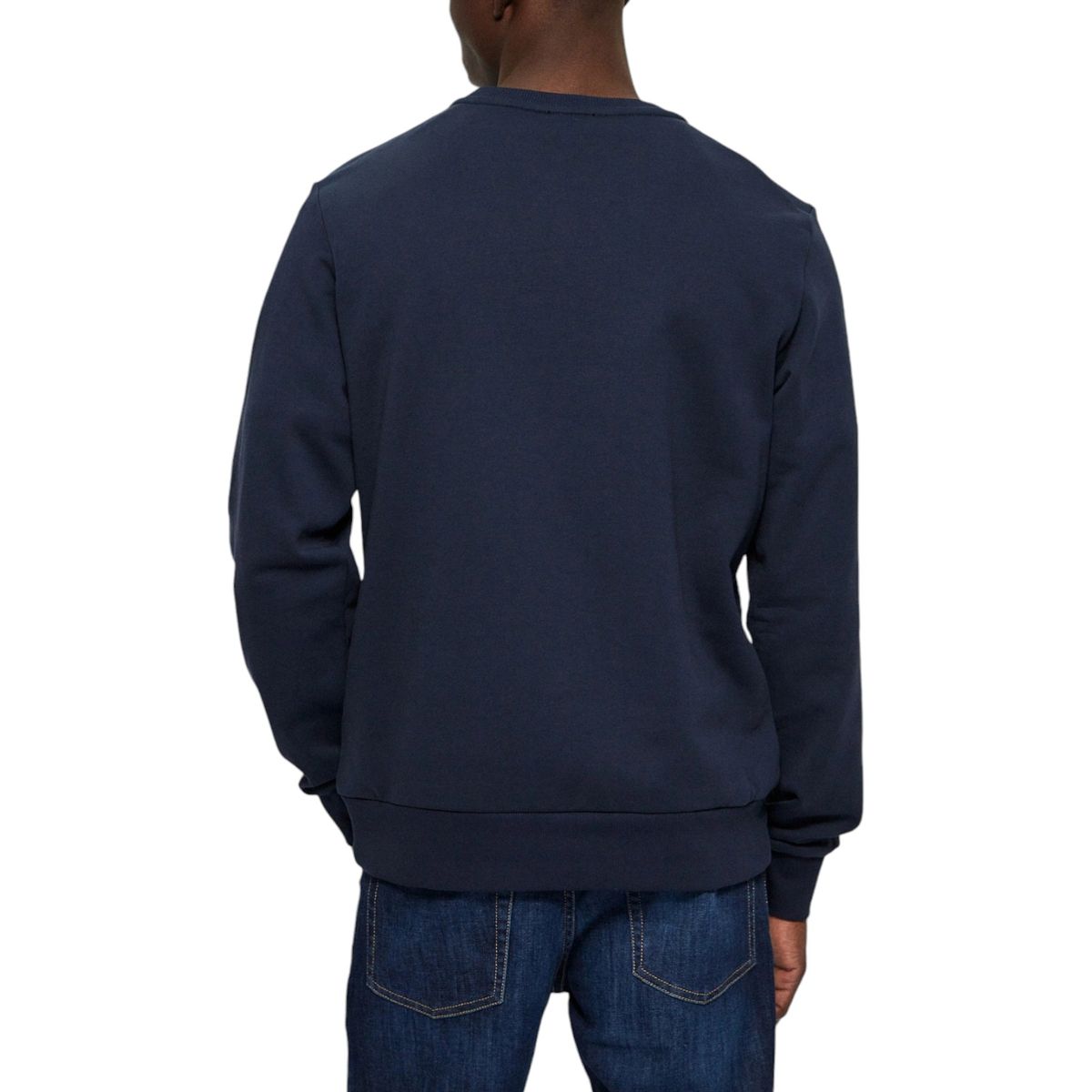 Einfarbiges Rundhals-Sweatshirt aus Baumwolle
