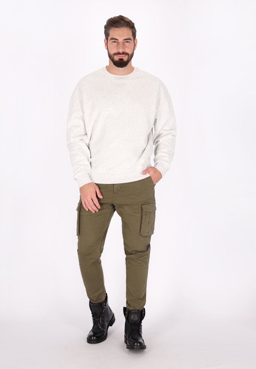 Essentielles Melange-Sweatshirt mit Rundhalsausschnitt
