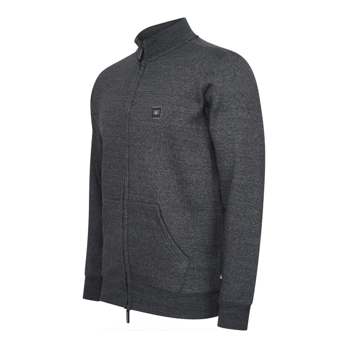 Fleecejacke mit Stehkragen und Reißverschluss