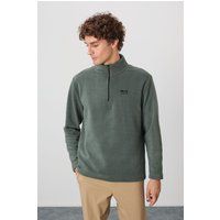 Strukturiertes Fleece-Sweatshirt mit Reißverschluss