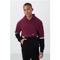 Fleece-Kapuzenpullover mit Color-Blocking