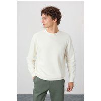 Klassisches Fleece-Sweatshirt mit Rundhalsausschnitt