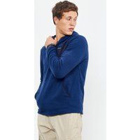 Strukturierter Fleece-Hoodie mit Halbreißverschluss