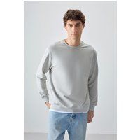 Minimalistisches Fleece-Oberteil mit Rundhalsausschnitt