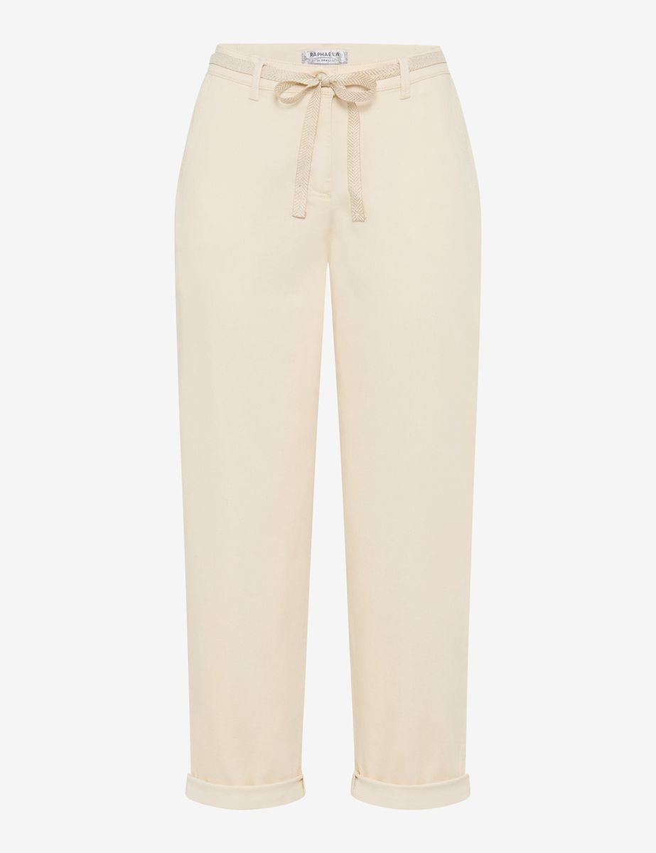 Bequeme, verkürzte Hose aus Leinenmischung