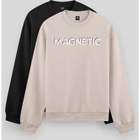 Fleece-Sweatshirt mit 'Magnetic'-Print