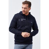 Grafik-Fleece-Hoodie mit Kängurutasche