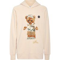 Fleece-Hoodie mit Teddybär-Stickerei
