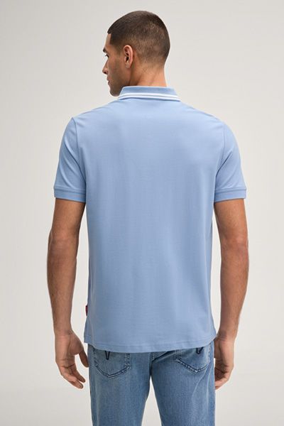 Joop! Jeans Agneloa Hellblaues Baumwoll-Poloshirt mit Besatz