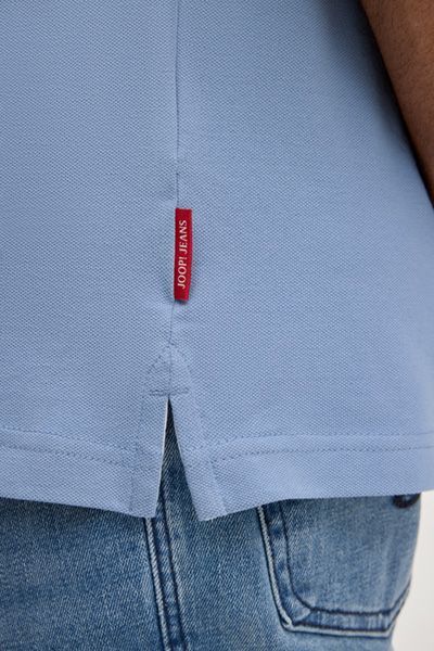 Joop! Jeans Agneloa Hellblaues Baumwoll-Poloshirt mit Besatz