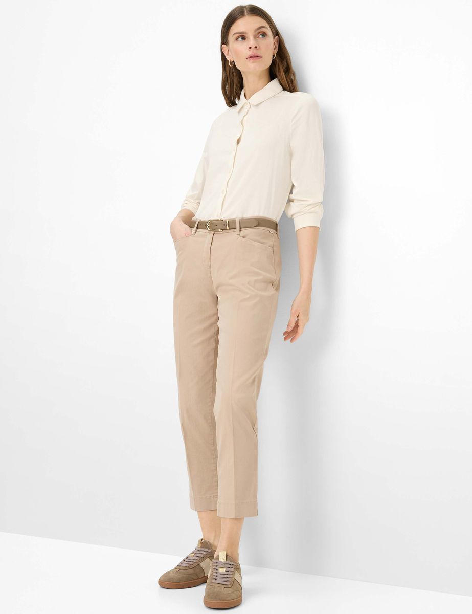 Elegante, verkürzte Chino-Hose aus Baumwollmischung