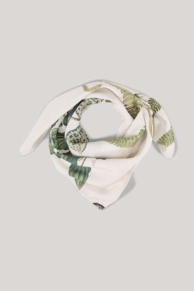 Bandana-Tuch in Weiß/Grün gemusterter Viskose