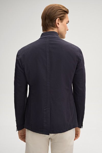 Joop! Jeans Marineblau Baumwollmischung Stehkragen Blazer Sakko