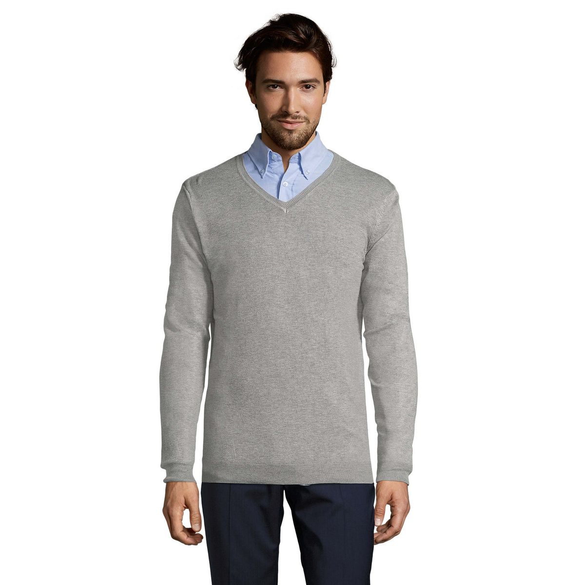 Schmal geschnittener V-Ausschnitt Pullover