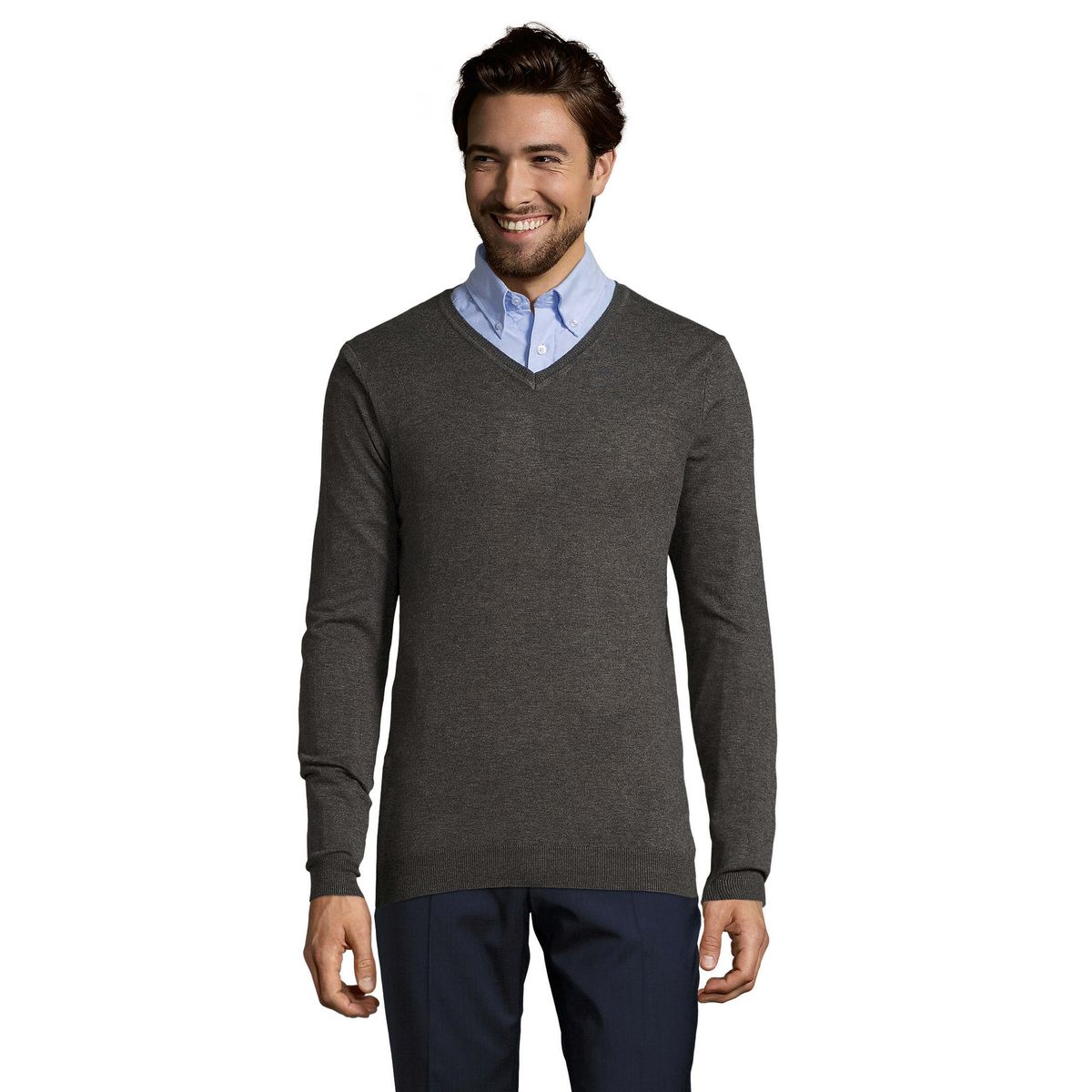 Klassischer V-Ausschnitt Pullover