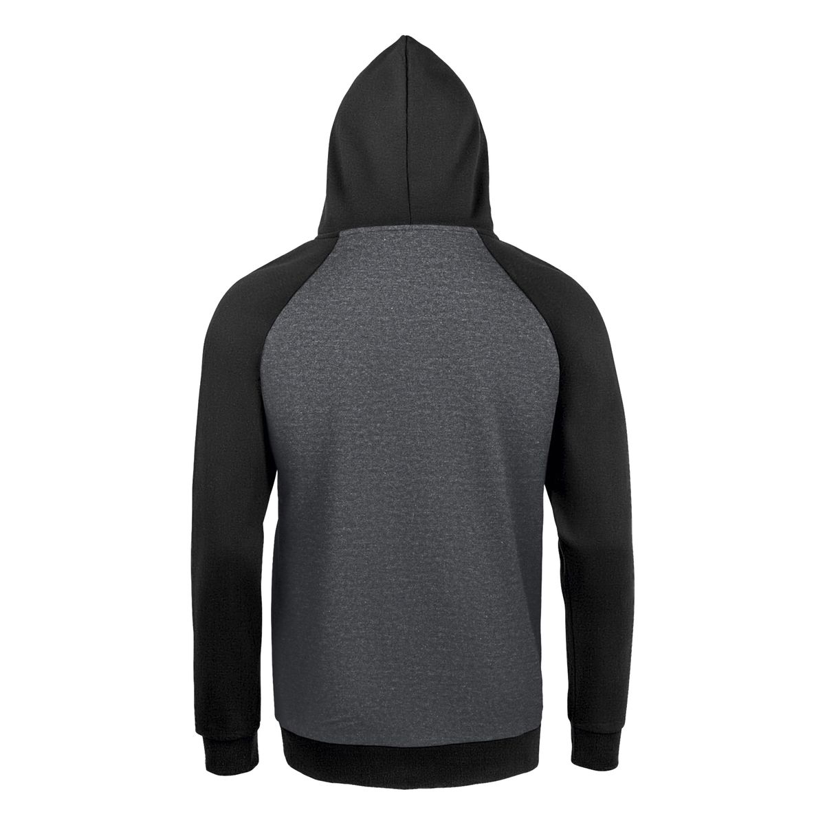 Zweifarbiger Raglan-Kapuzenpullover