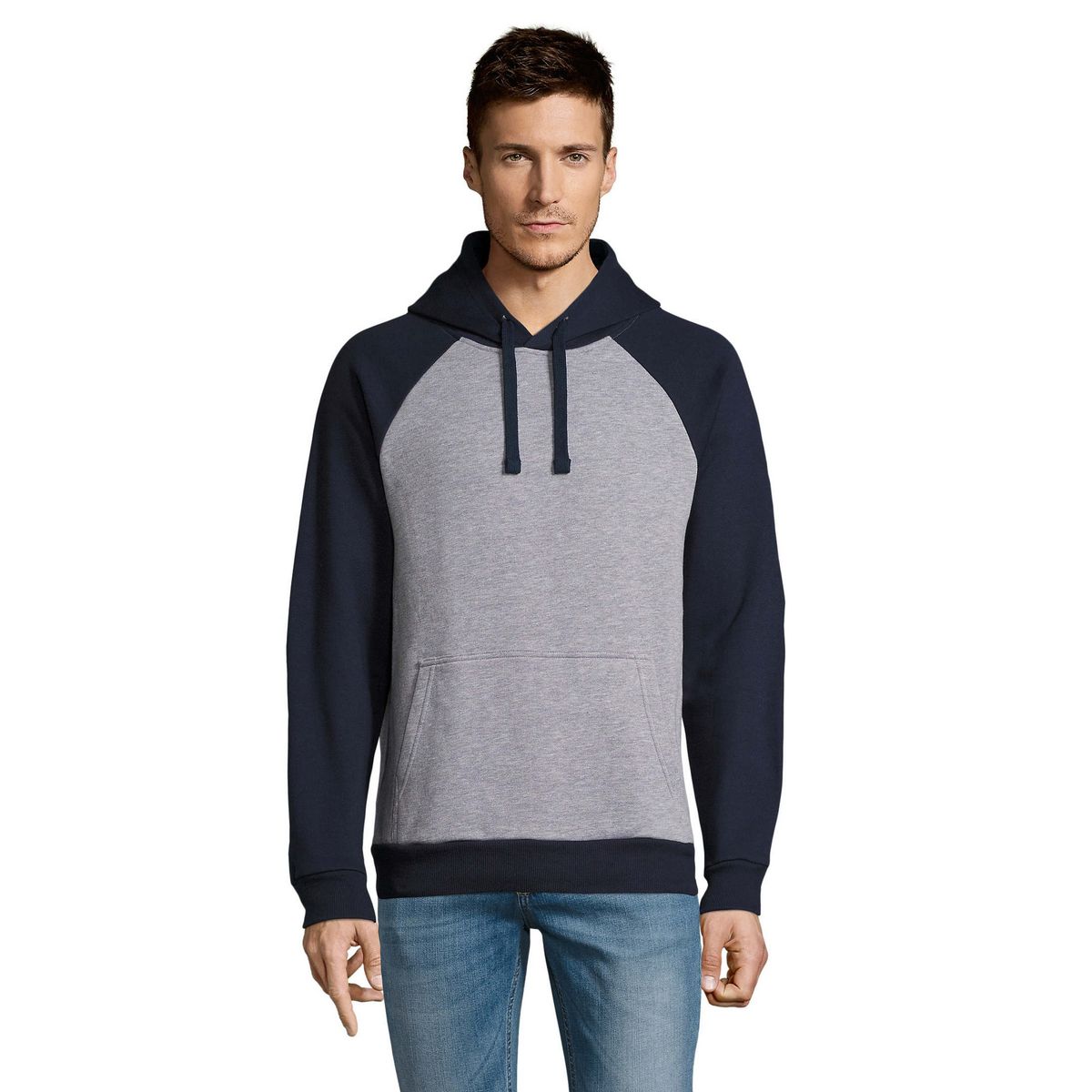 Raglan-Hoodie mit Kontrastärmeln