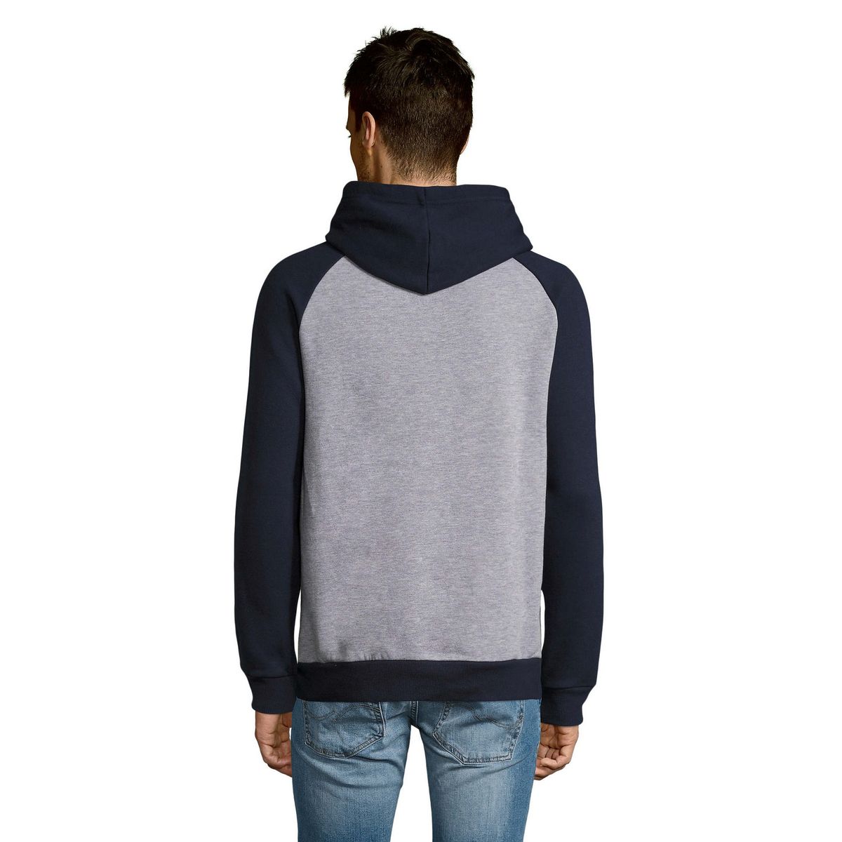 Raglan-Hoodie mit Kontrastärmeln