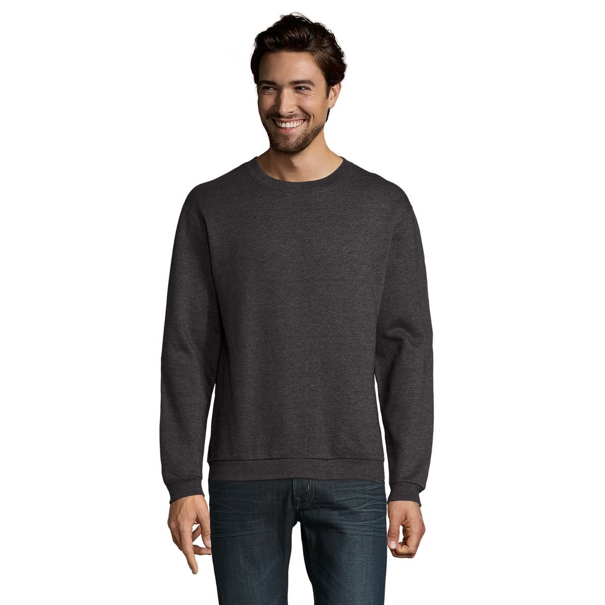 Klassisches Fleece-Sweatshirt mit Rundhalsausschnitt