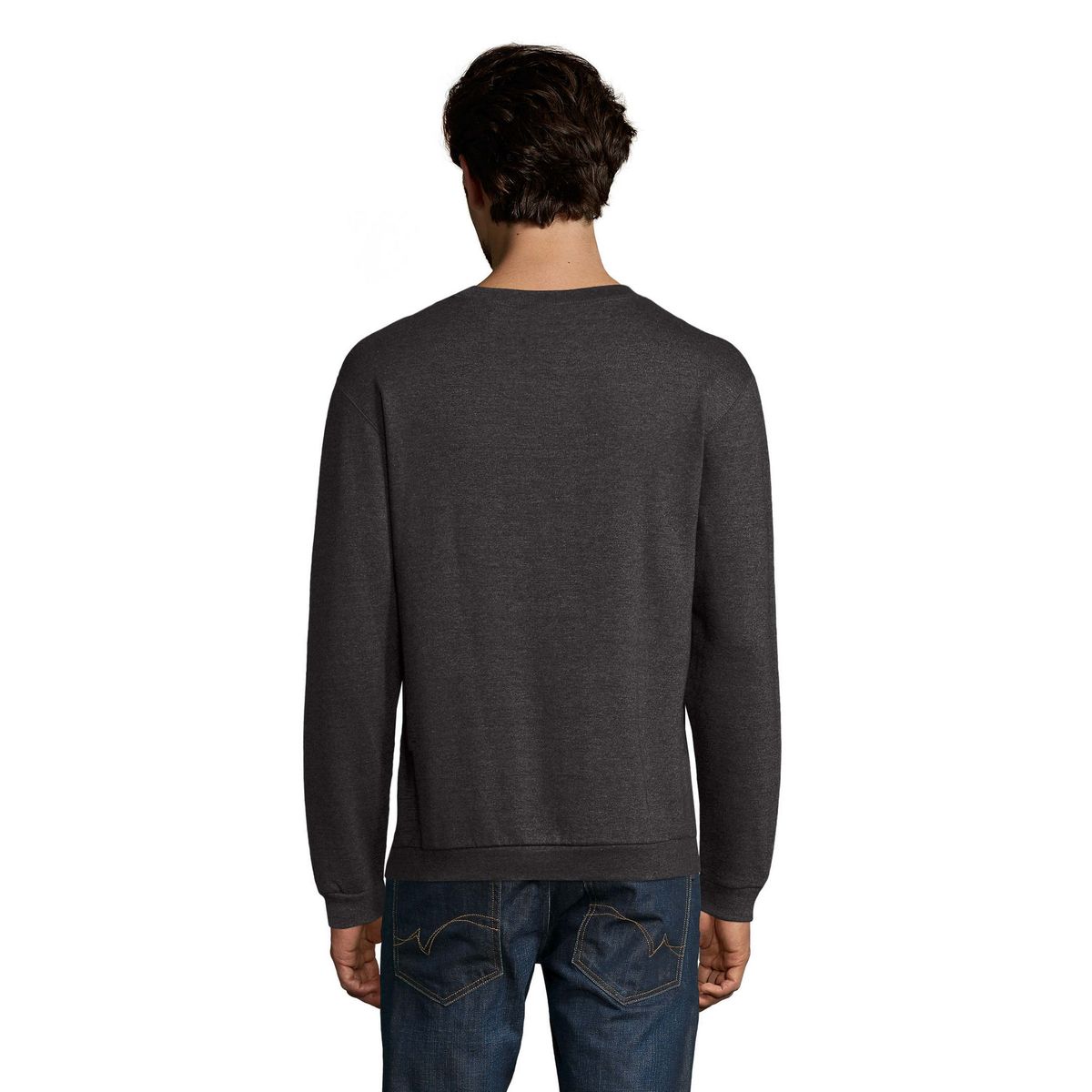 Klassisches Fleece-Sweatshirt mit Rundhalsausschnitt