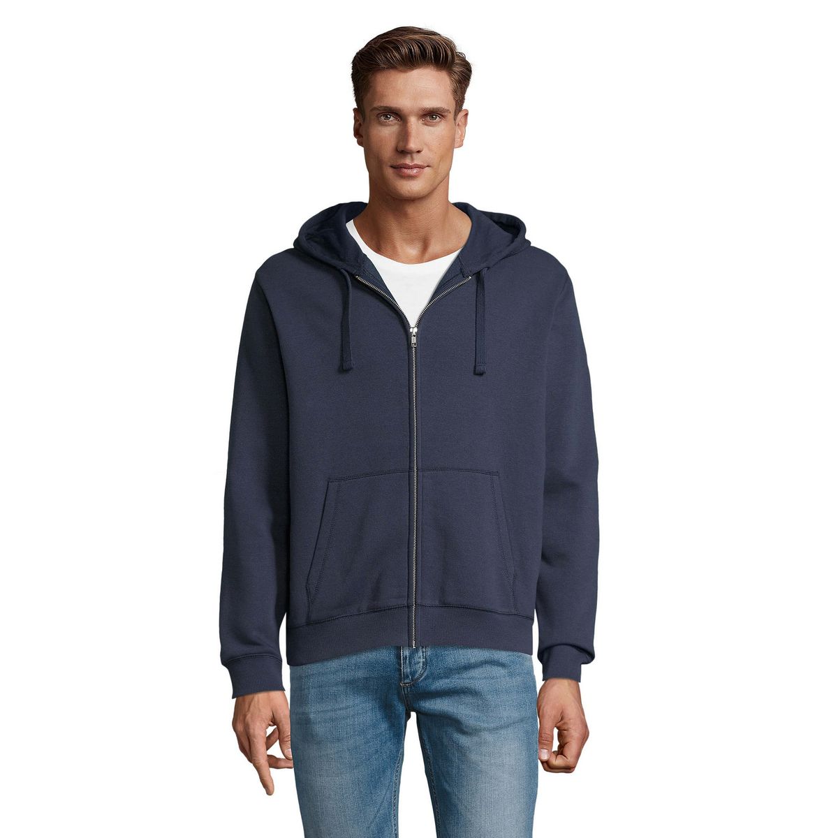 Fleece-Kapuzenjacke mit Reißverschluss