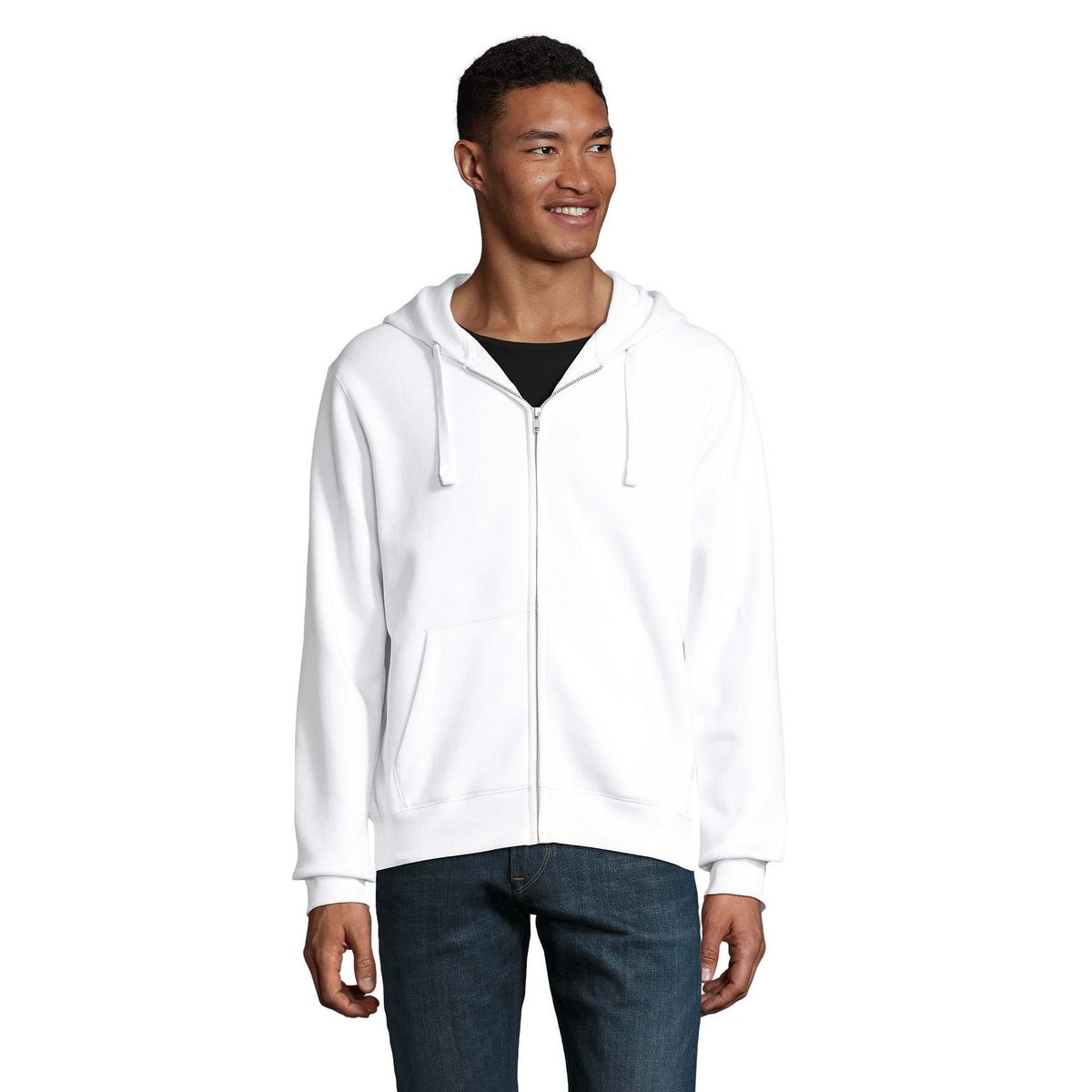Fleece-Kapuzenjacke mit Reißverschluss