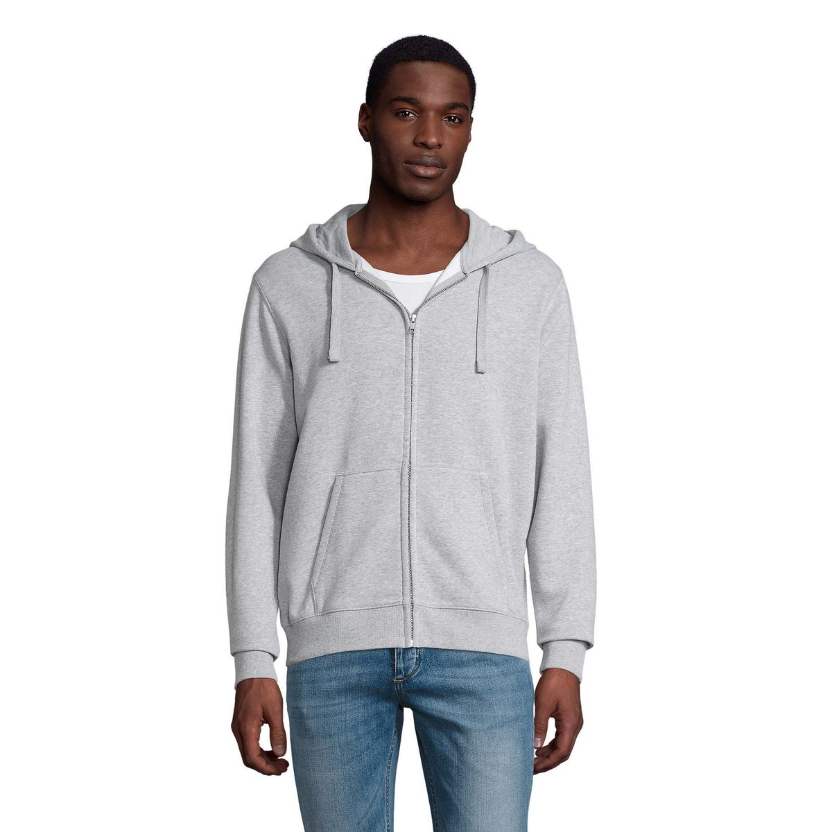Klassischer Kapuzenpullover mit Reißverschluss