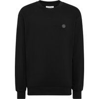 Baumwollfleece-Sweatshirt mit Strasssteinen