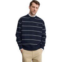 Gestreiftes Rundhals-Sweatshirt mit Patch