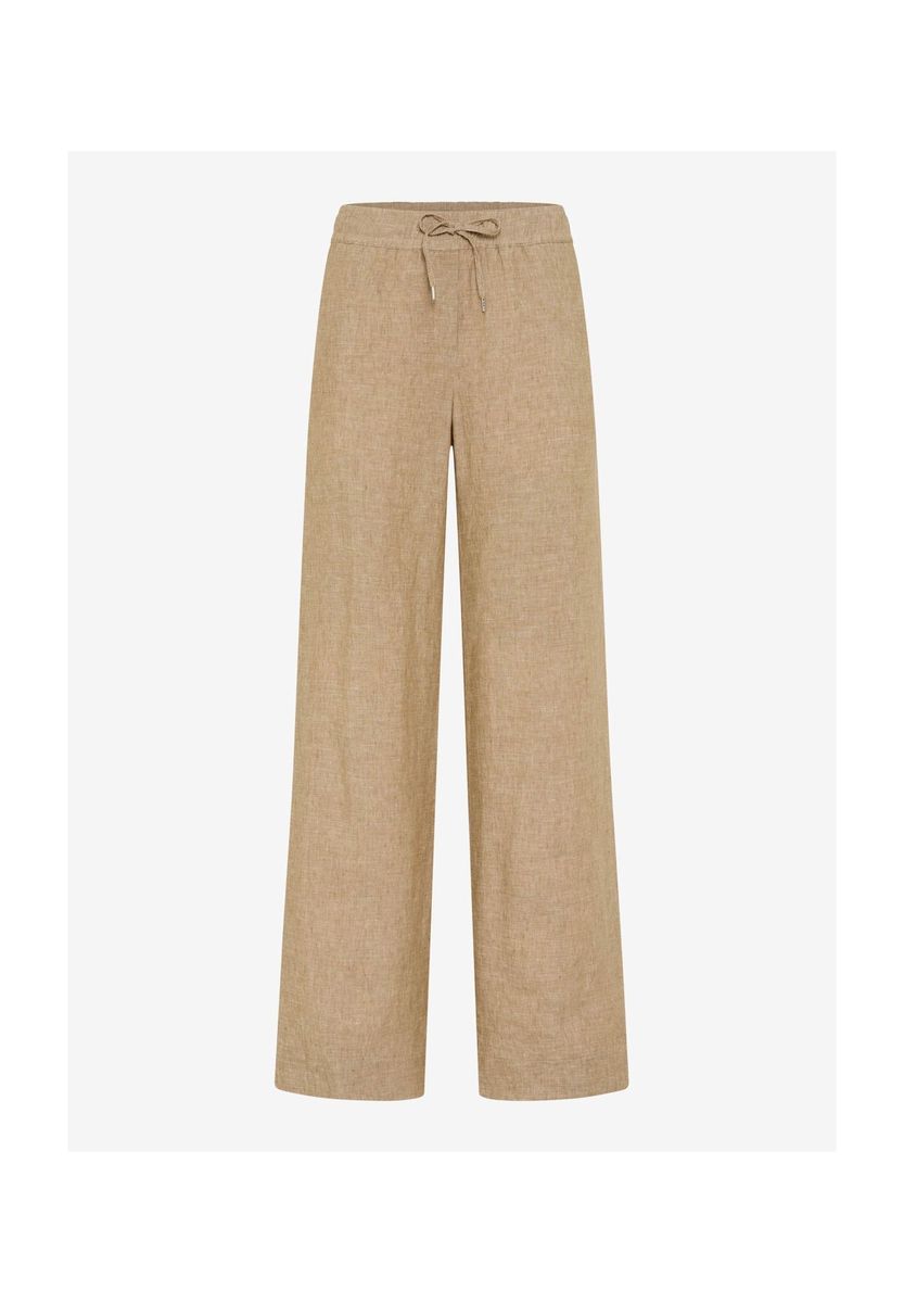 Locker geschnittene Leinenhose mit weitem Bein