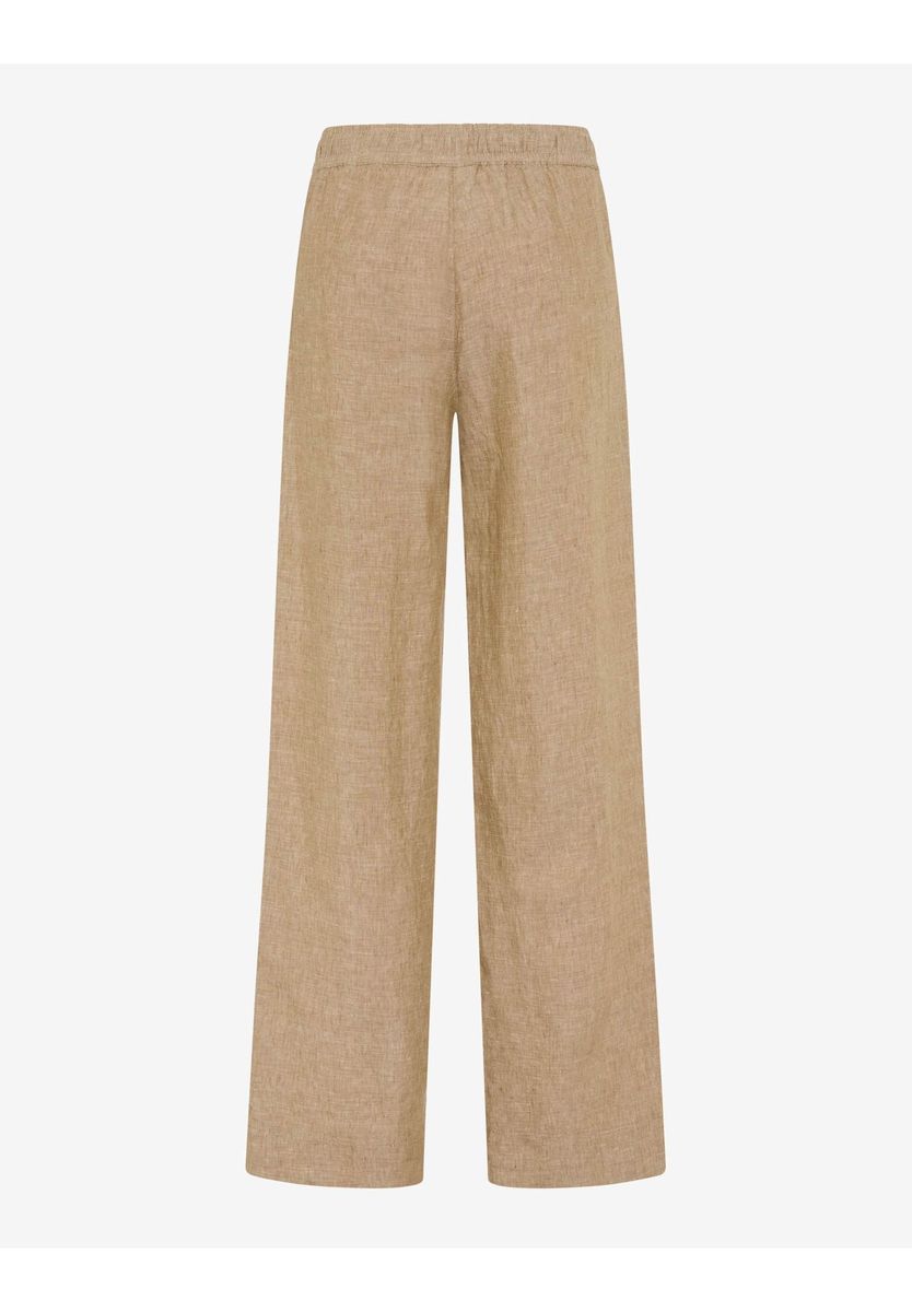 Locker geschnittene Leinenhose mit weitem Bein