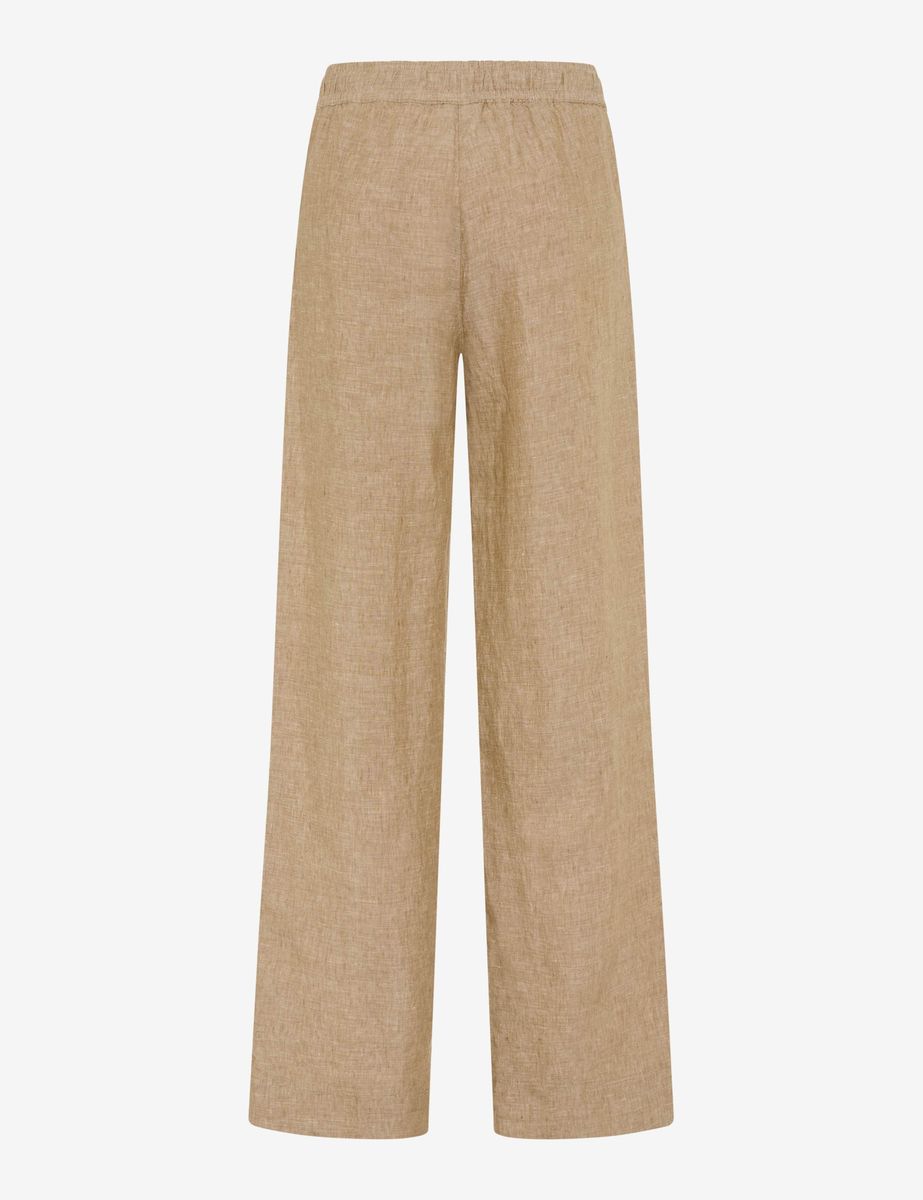 Locker geschnittene Leinenhose mit Tunnelzug