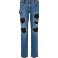 Used-Look Rockstar Jeans mit Patches