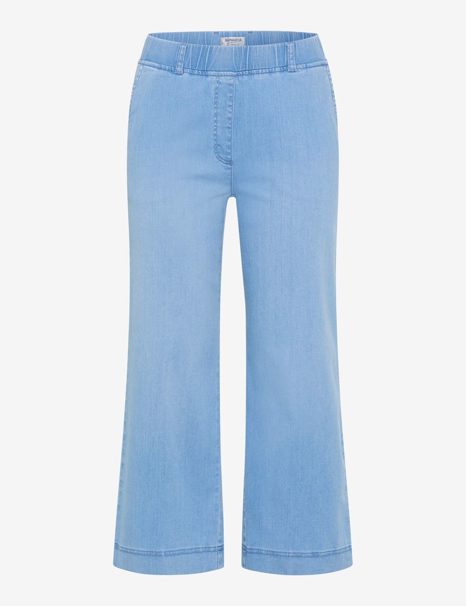 Cropped Denim Culottes mit Gummibund
